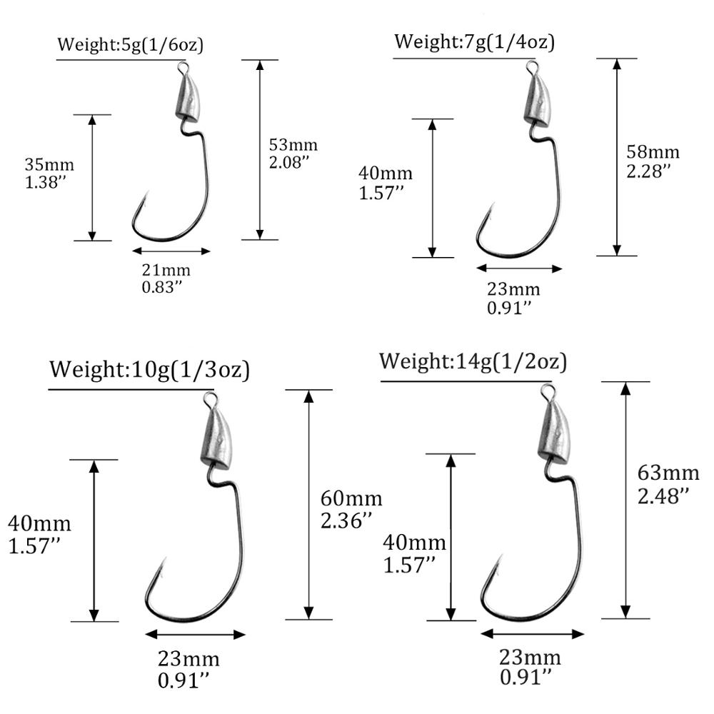 THKFISH 10pcs Crank Jig Head H - Fishing Hook Weedless ulasan dan harga